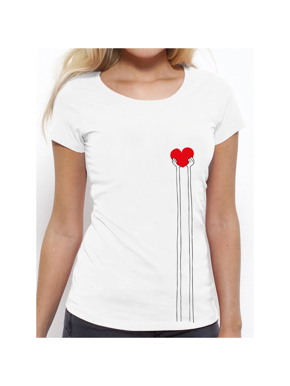 T-shirt femme "coeur clair"